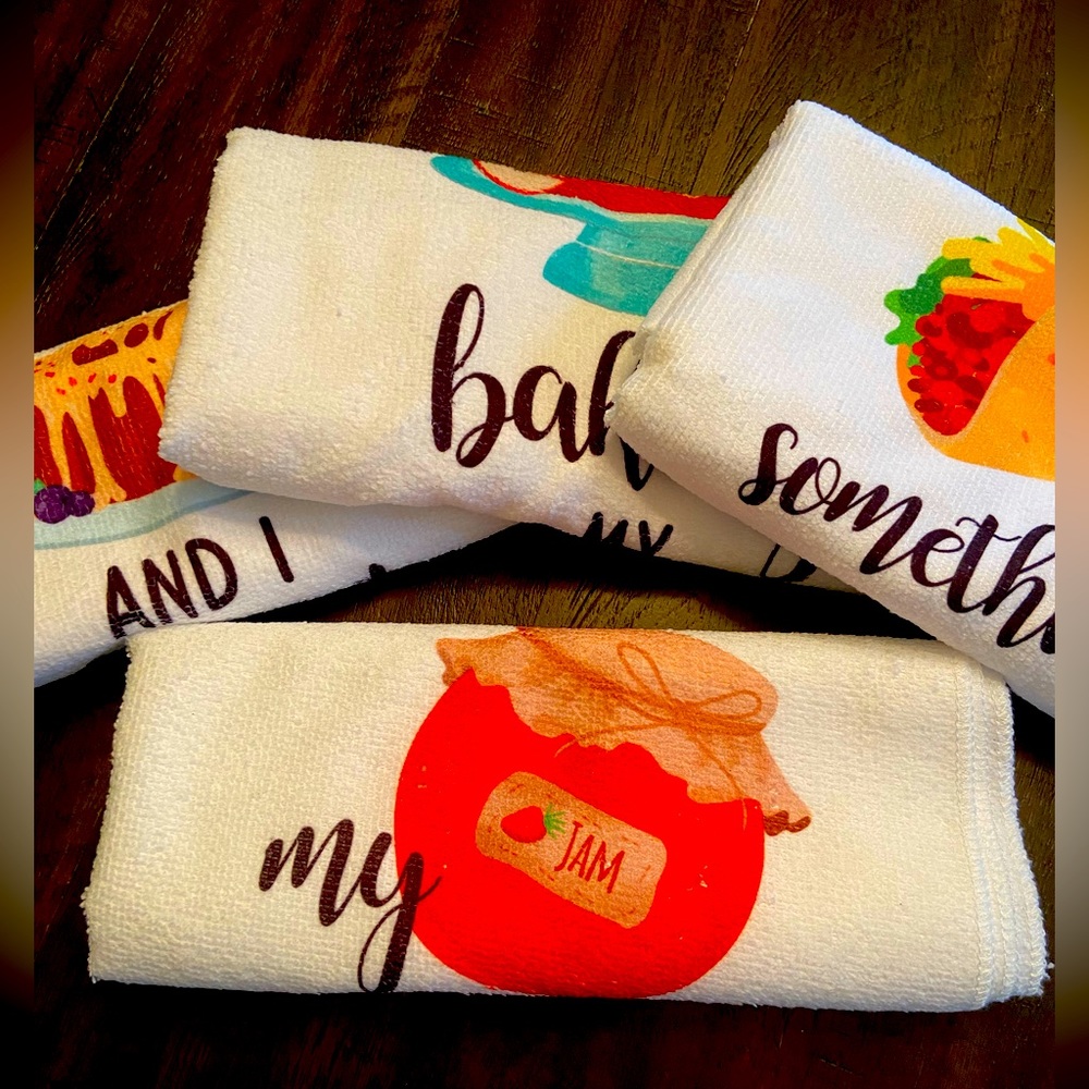 4 Pack Funny Kitchen Dish Towels *Perfect Housewarming Gift!*